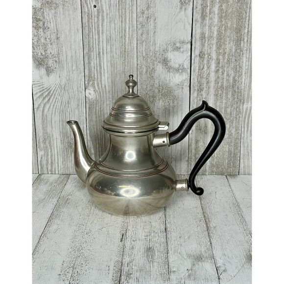Vintage Royal Holland Pewter Teapot Ebony Handle Daalderop - Picture 3 of 9